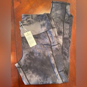 NWT Oalka Gray Tie-Dye Leggings Size XL